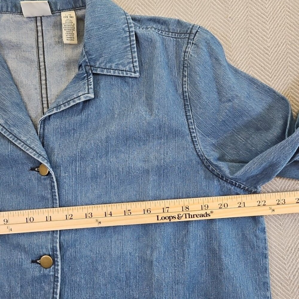 Classic Elements Button-Up Denim Jacket Women's L… - image 9